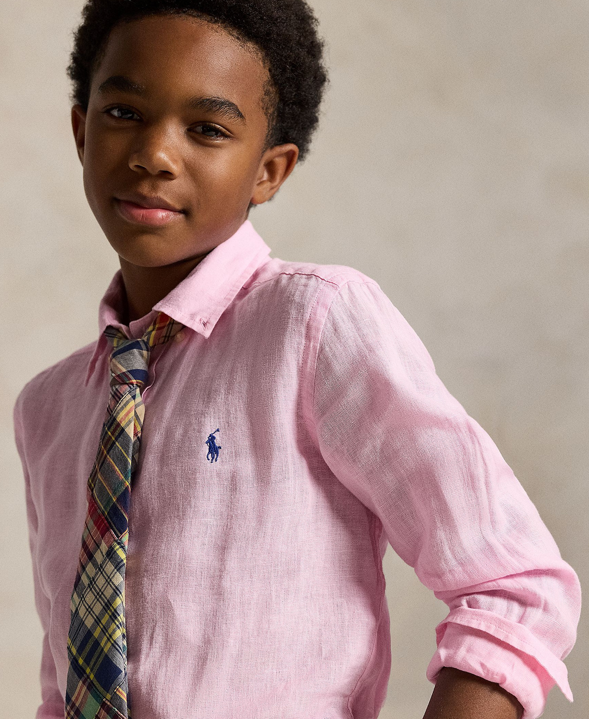 Polo Ralph Lauren Boys' 8-20 Linen Shirt - Caramel Pink