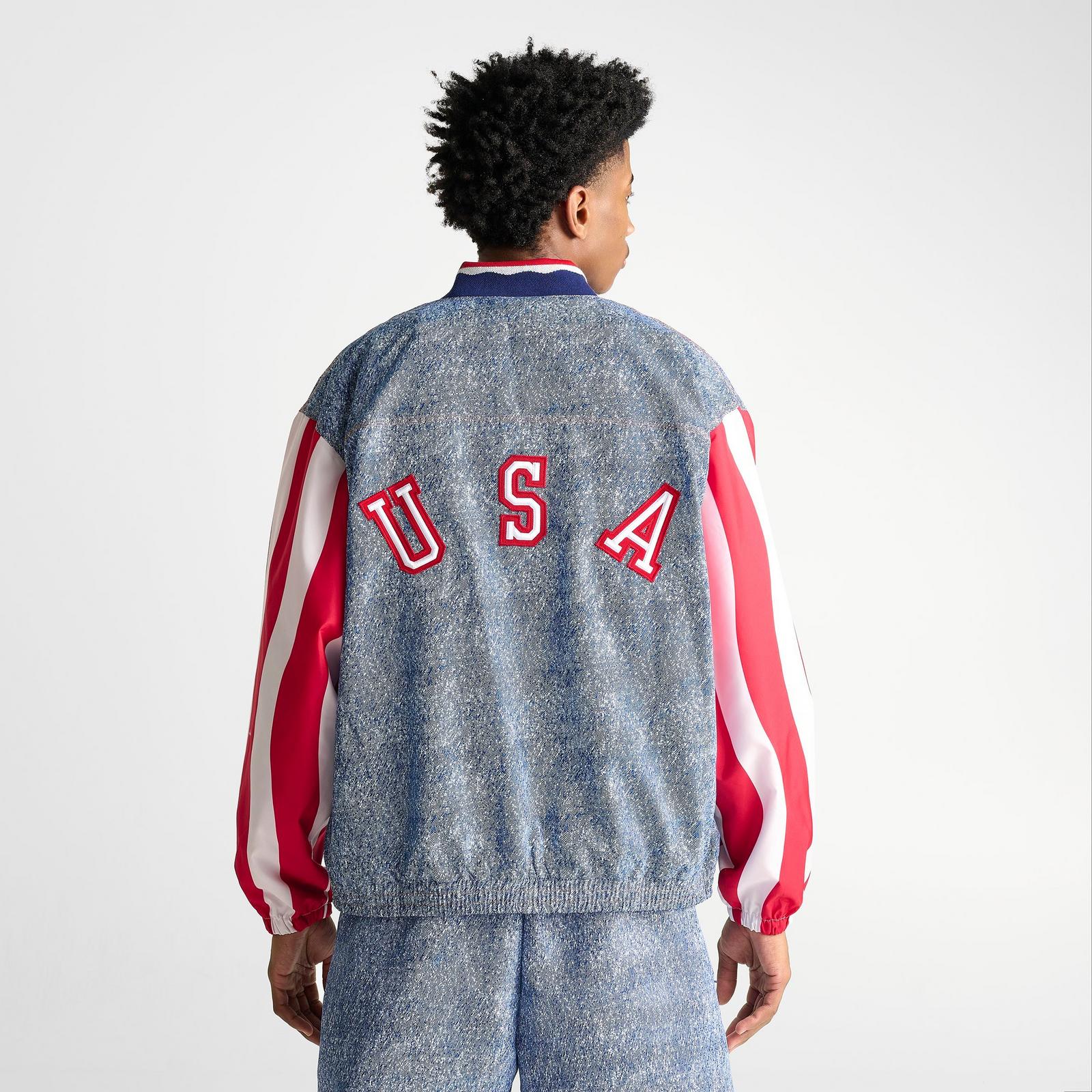 Men's adidas Denim Graphic Track Top - White/Dark Blue - view 4