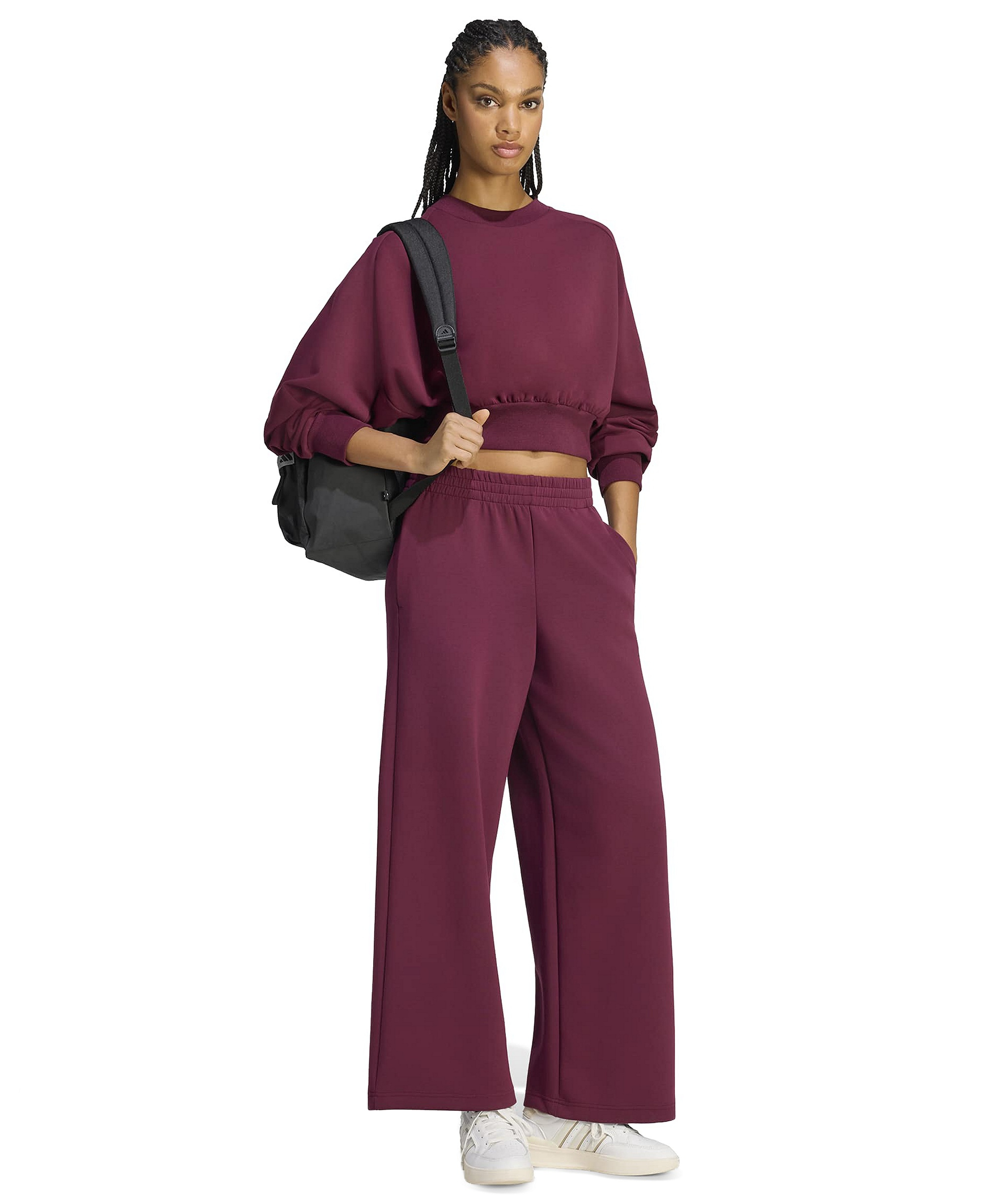 adidas Women's Straight Soft Lux Sportswear Pants - Maroon
