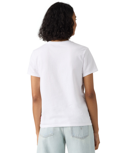 Levi's Women's Perfect Graphic Logo Cotton T-Shirt - Blur Florals With Serif Emb Bright White