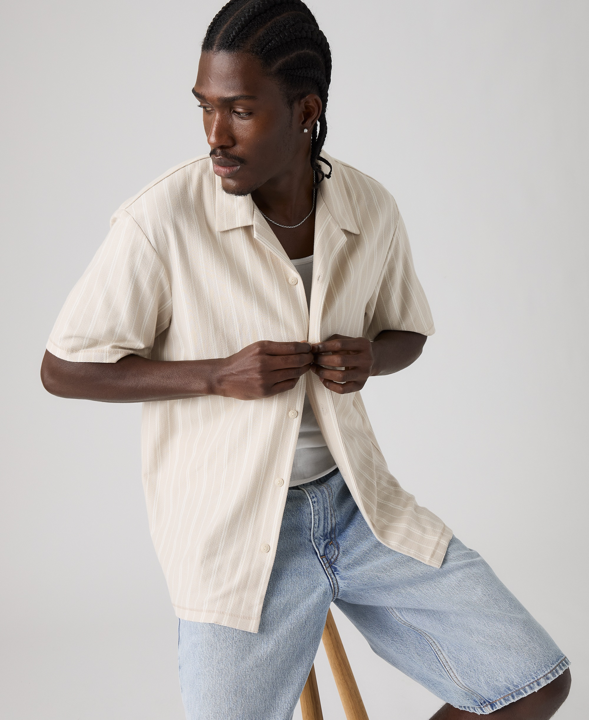 Levi's Men's Wood Side Camp Shirt - Cream