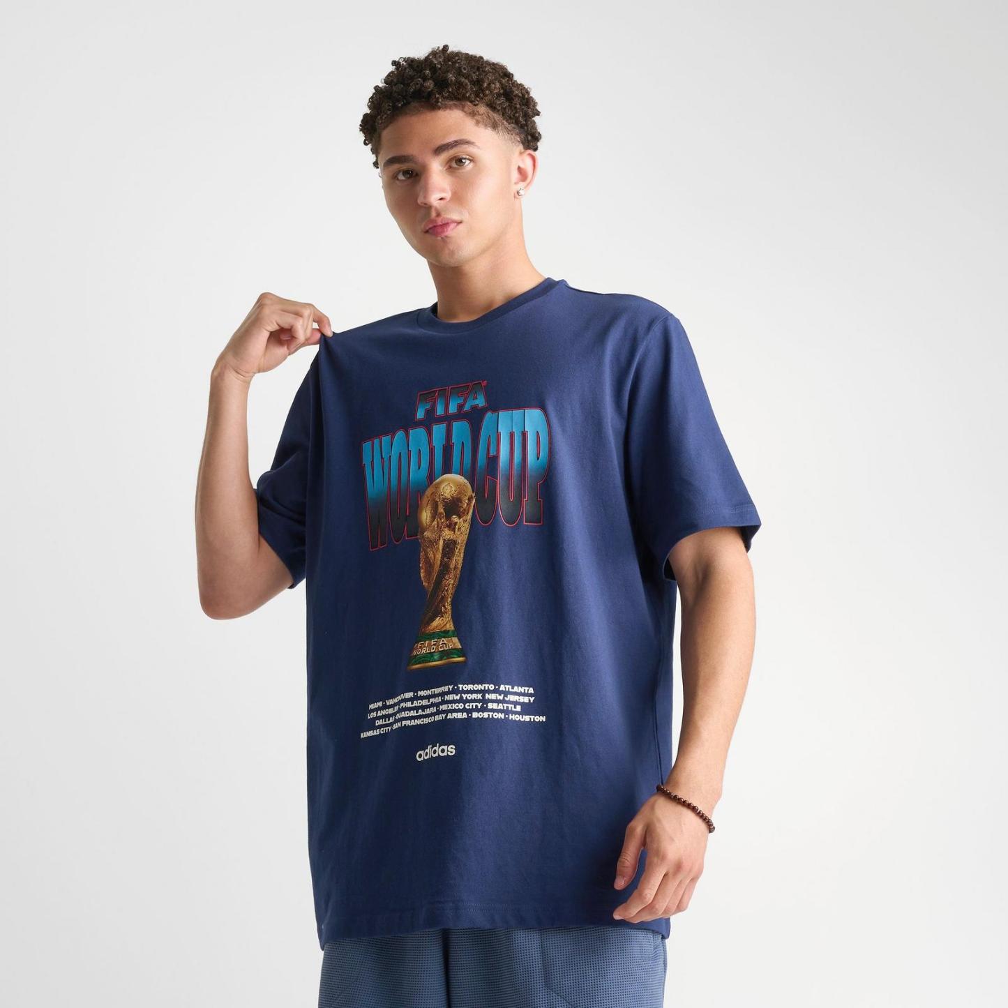 Men's adidas FIFA World Cup 26 Tour Trophy Graphic T-Shirt - Dark Blue - view 3
