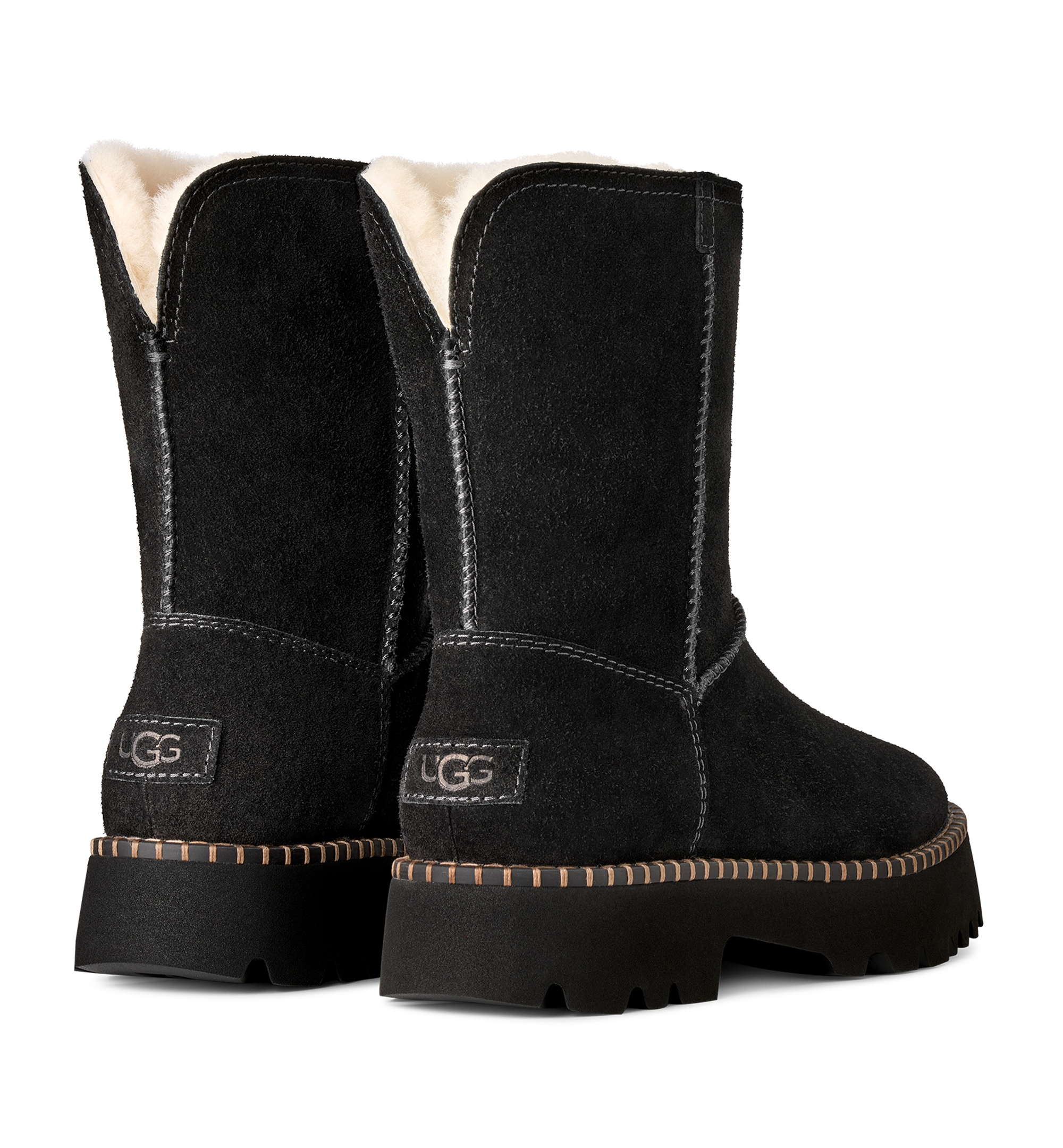 UGG® Women's Uptowner Round Toe Short Booties - Black