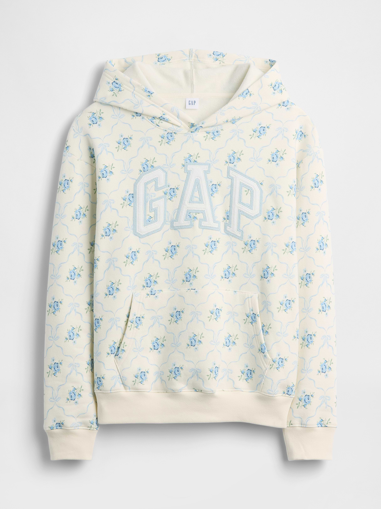 Relaxed Gap Logo Hoodie - Blue bow print