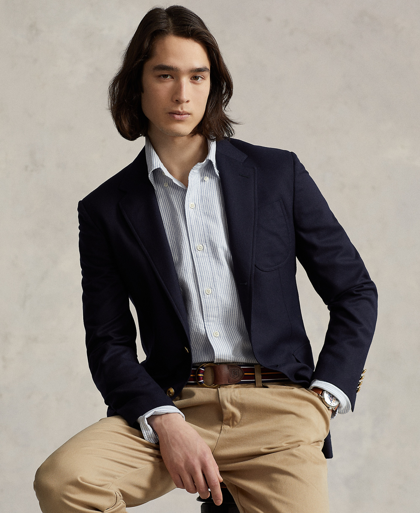 Polo Ralph Lauren Men's Custom Fit Oxford Shirt - Blu/wht