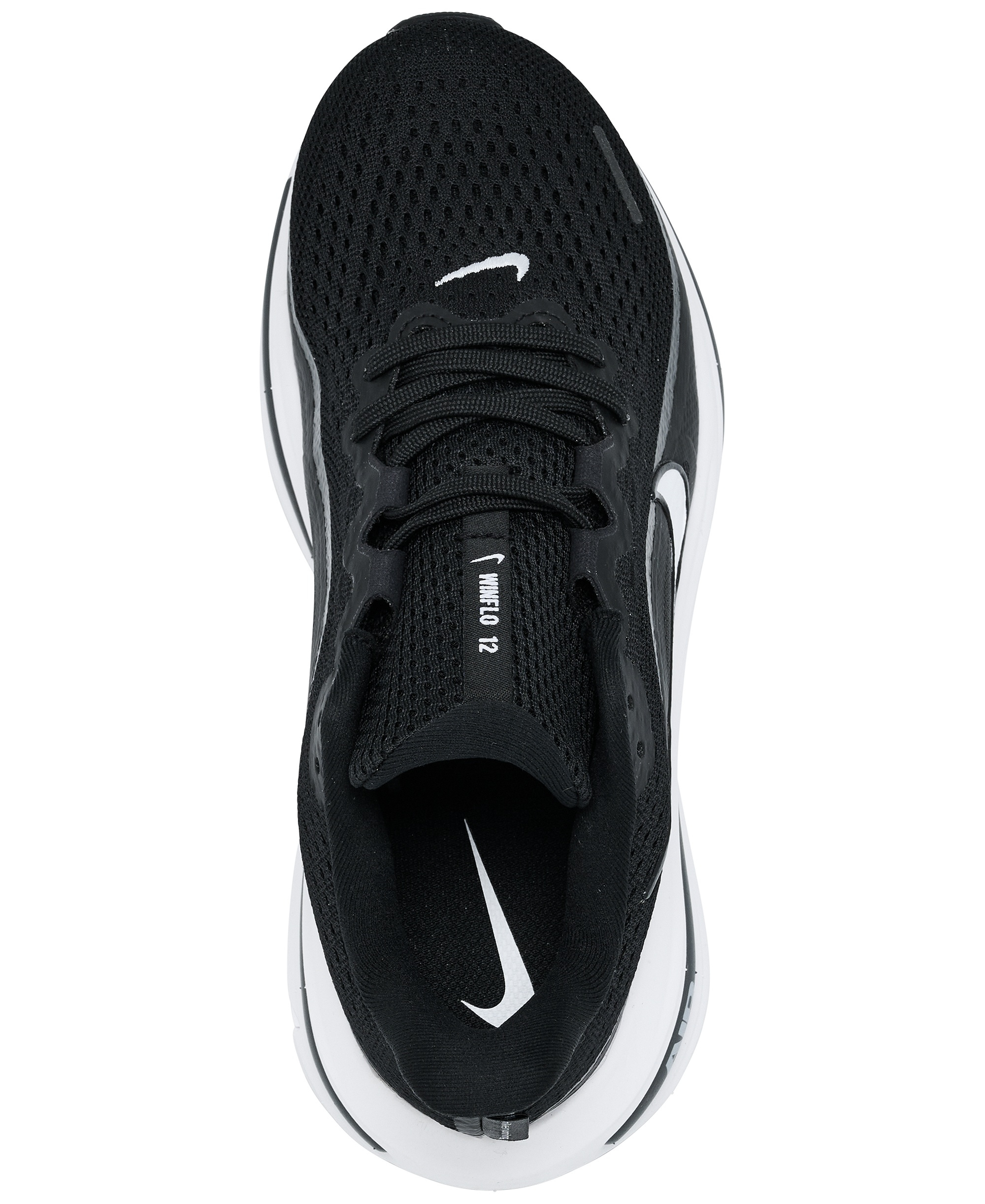 Nike Women's Winflo 12 Wide Width Road Running Sneakers from Finish Line - Black, White