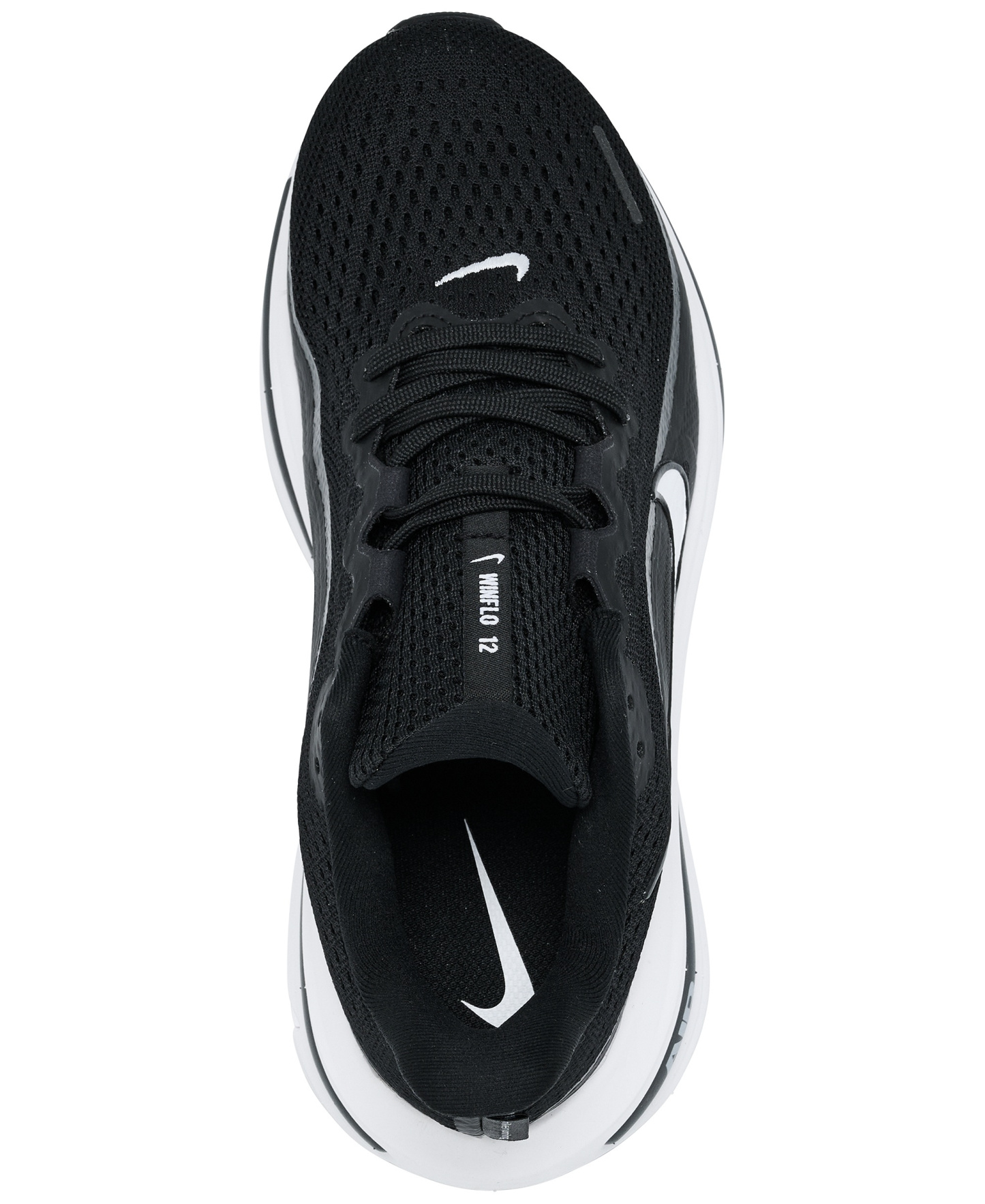 Nike Women's Winflo 12 Wide Width Road Running Sneakers from Finish Line - Black, White