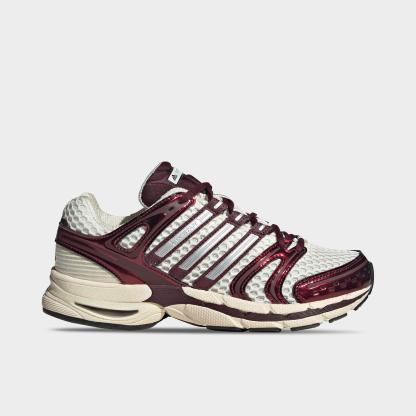 Women's adidas Adistar Control 5 Pony Print Casual Shoes - Part 1 - Cream White/Silver Metallic/Maroon - Left shoe facing left. Outside of the shoe.