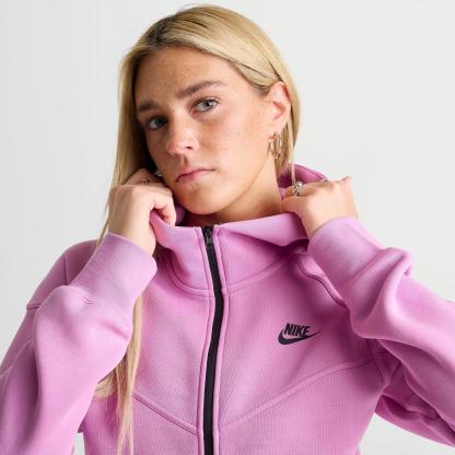 Women's Nike Sportswear Tech Fleece Windrunner Full-Zip Hoodie - Light Magenta/Black
