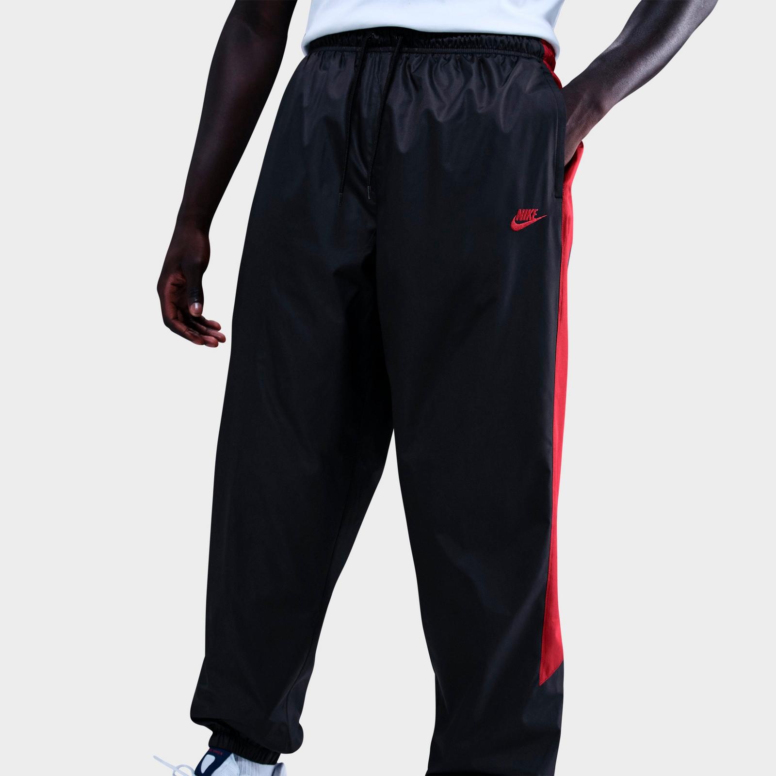 Men's Nike Windrunner Lined Pants - Black/Team Crimson/Team Crimson