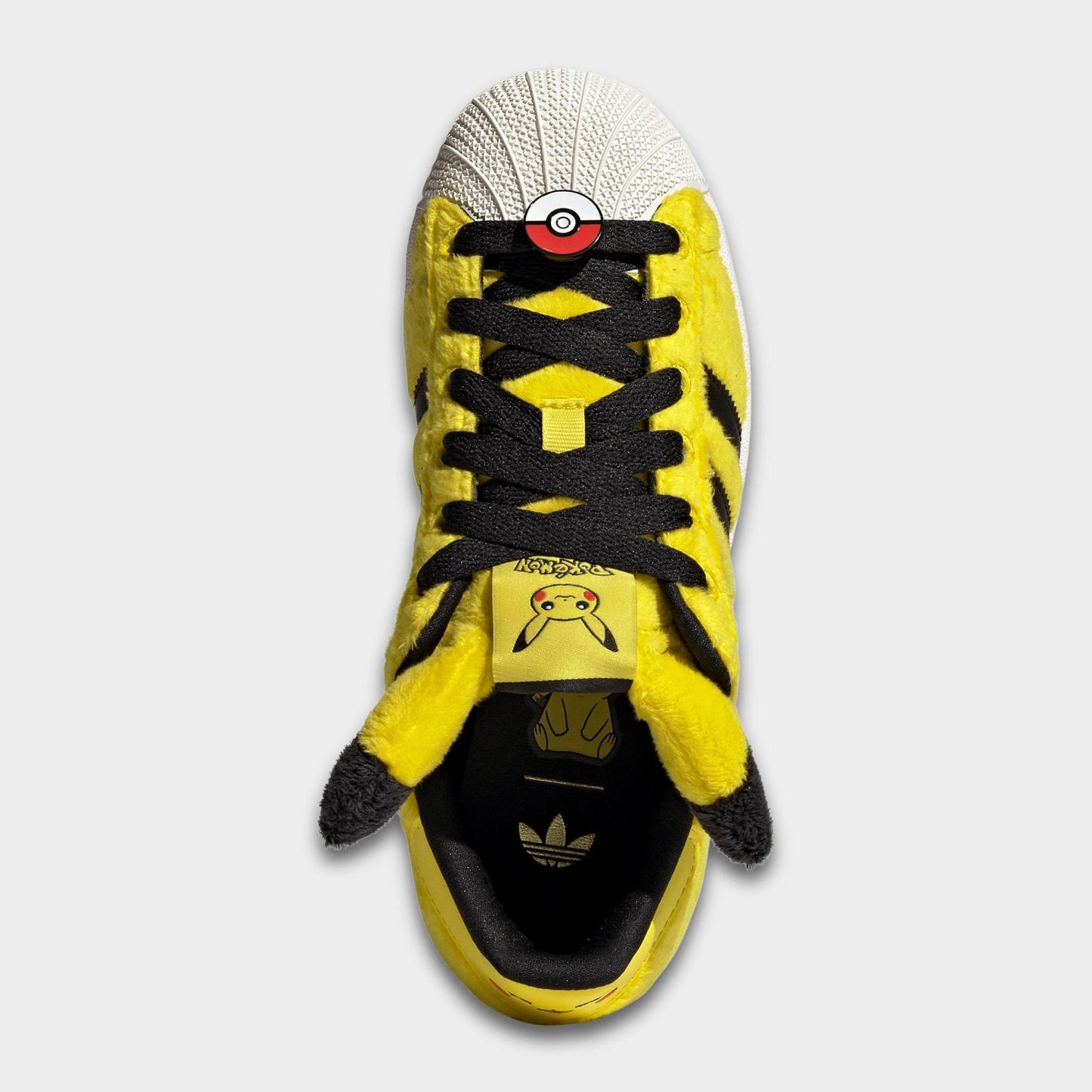 Big Kids' adidas Originals Superstar II Casual Shoes - Yellow/Yellow/Core Black - Top view