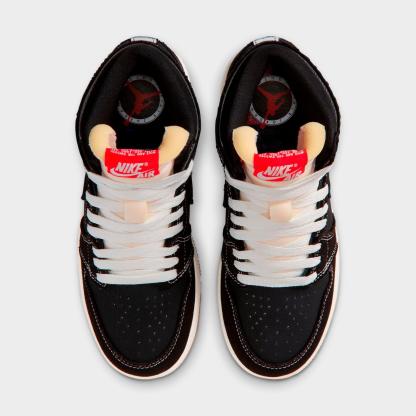Big Kids' Air Jordan Retro 1 High OG Casual Shoes - Black/University Red/Sail/Gum Medium Brown - view 5