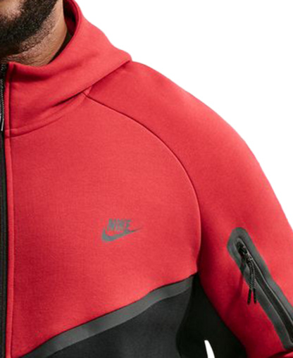 Nike Men's Tech Fleece Full-Zip Hoodie - Tough Red/Black