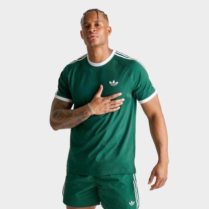 Men's adidas Originals Cali T-Shirt - Collegiate Green/White - view 1