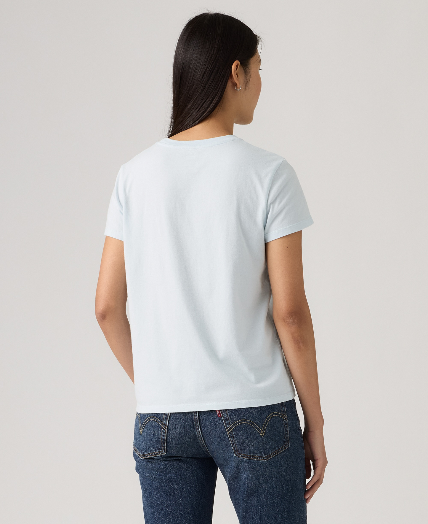 Levi's Women's Perfect Graphic Logo Cotton T-Shirt - P2 Bw Fill Color Option Country Air