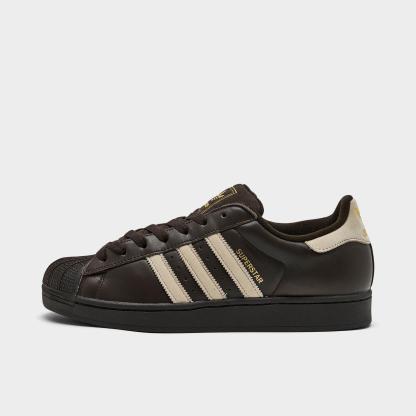 Men's adidas Originals Superstar II Casual Shoes - Part 1 - Aurora Coffee/Khaki/Khaki - Left shoe facing left. Outside of the shoe.
