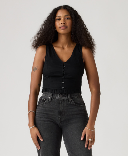 Levi's Women's Teagan Mini Eyelet Blouse - Mini Eyelet Anthracite Night