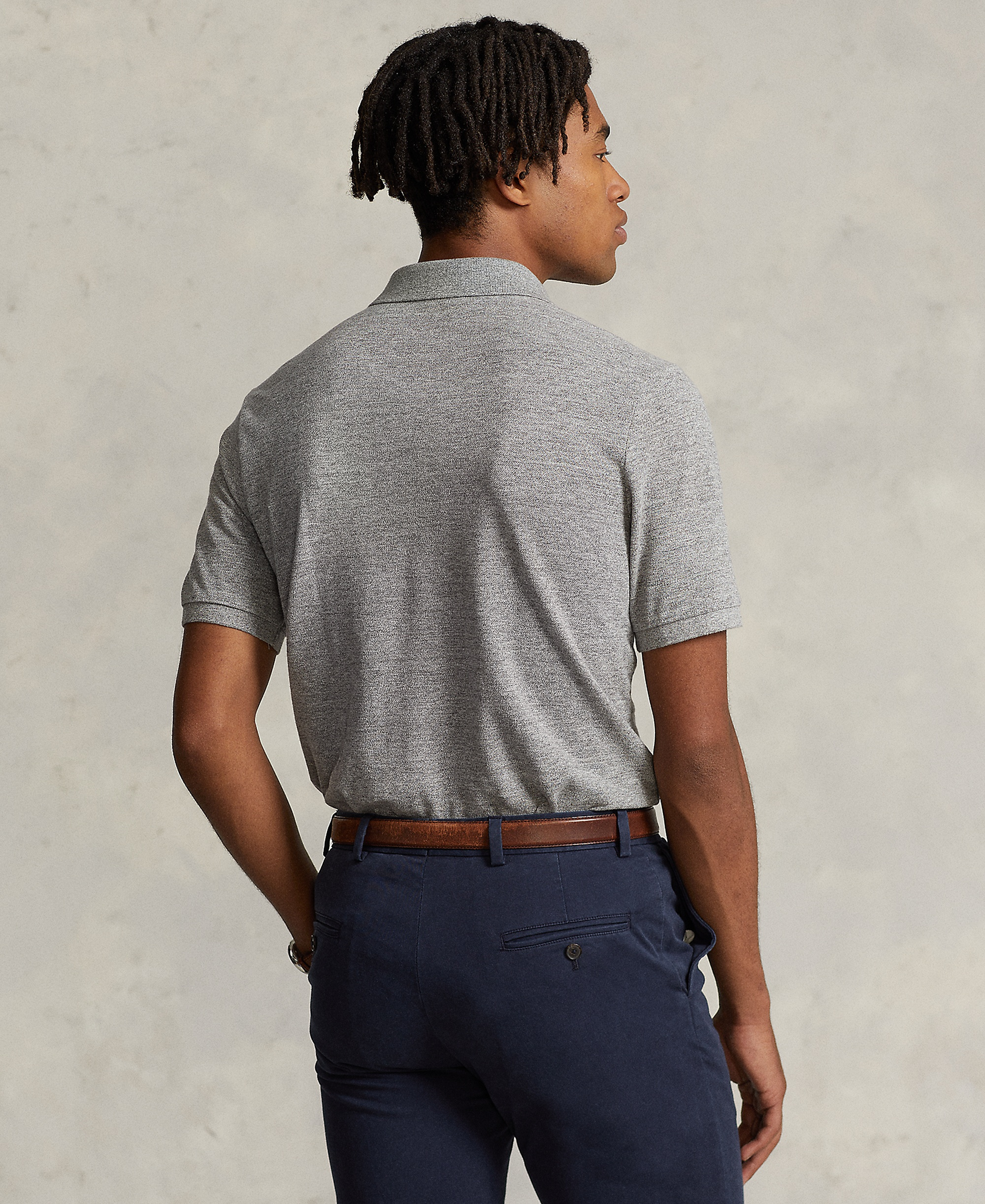 Polo Ralph Lauren Men's Custom Slim-Fit Mesh Polo Shirt - Canterbury Heather