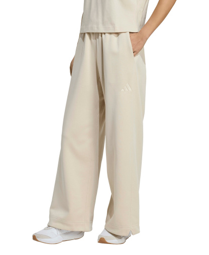 adidas Women's All Sizing Fleece Loose Wide-Leg Pants - Crystal Linen