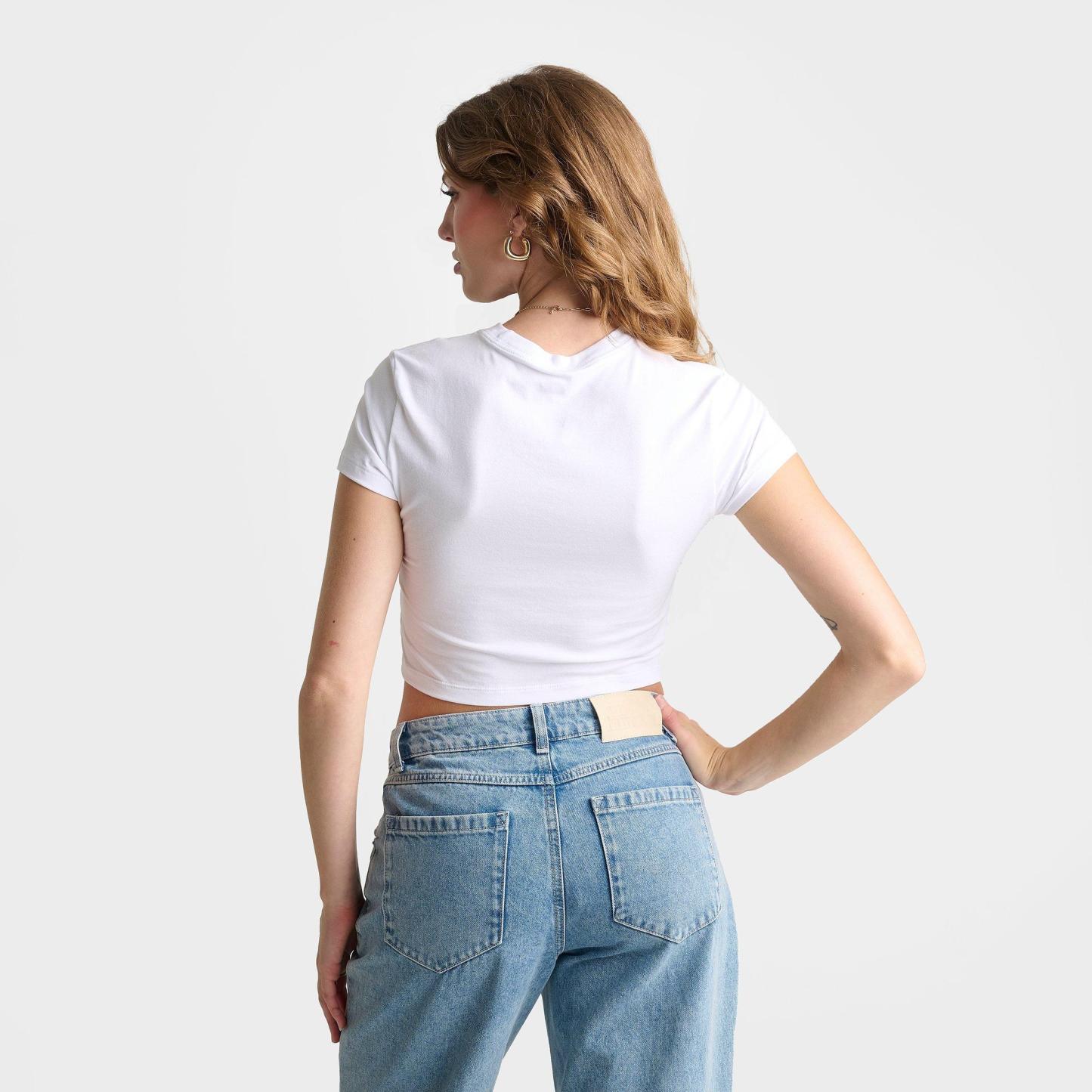 Women's Nithtke Sportswear Chill Knit Cropped T-Shirt - White/Black