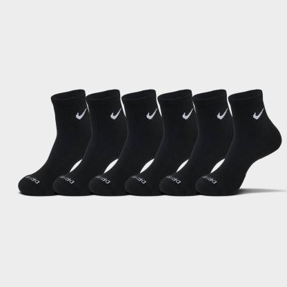 Nike Everyday Plus Cushioned 6-Pack Quarter Training Socks - Black/White