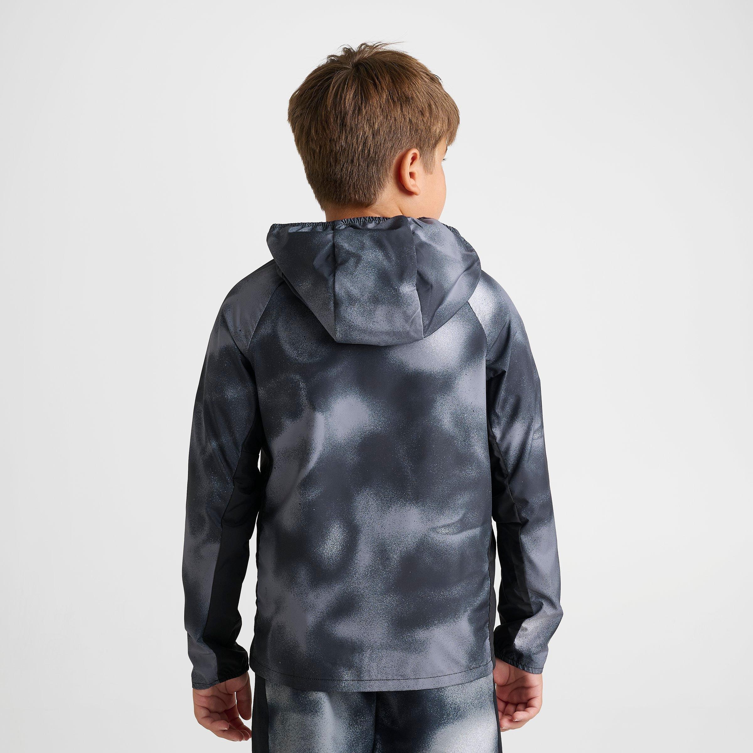 Big Kids' Nithtke Miler Full-Zip Training Jacket - Black/Reflective Silver (IR1880-010)