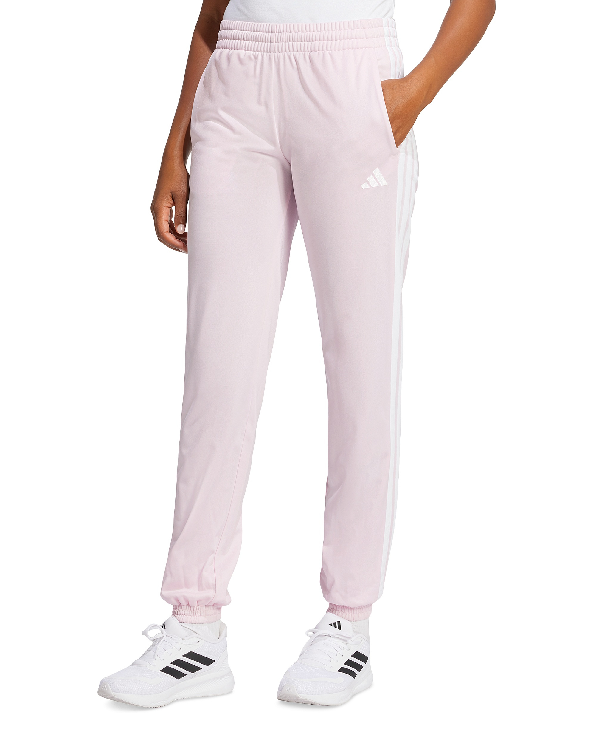 adidas Women's Tricot 3-Stripes Track Pants - Clear Pink