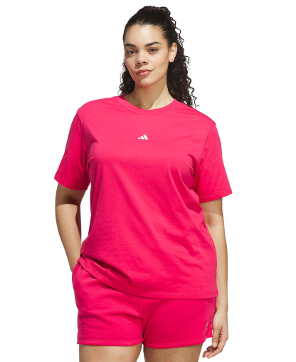 adidas Women's Short-Sleeve Cotton Crewneck Logo T-Shirt - Power Pink