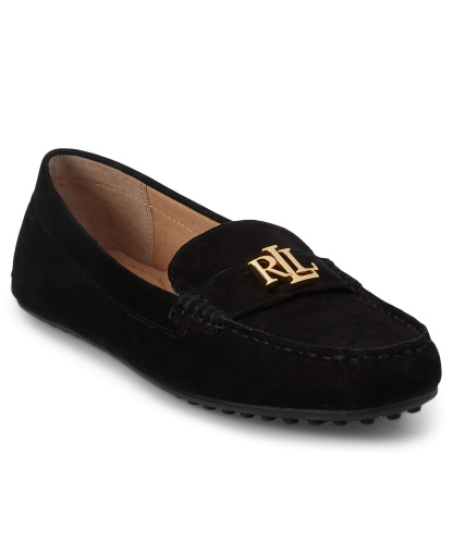 Lauren Ralph Lauren Women's Barnsbury Round Toe Loafers - Black Suede