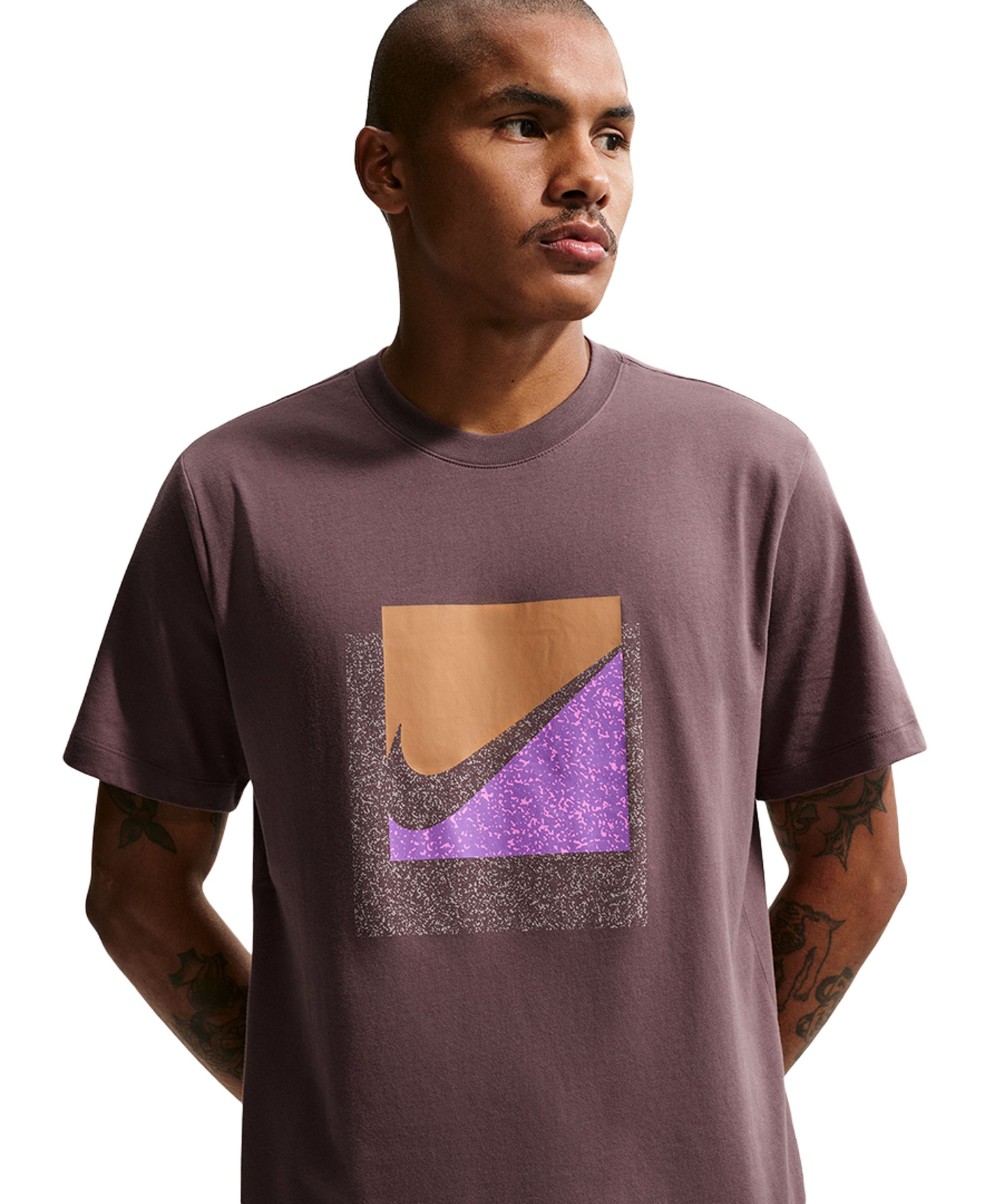 Nike Men's Swoosh Box Graphic T-Shirt - Tattoo