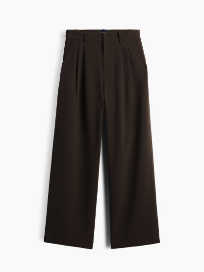 365 High Rise Pleated Trousers - Deep woods green