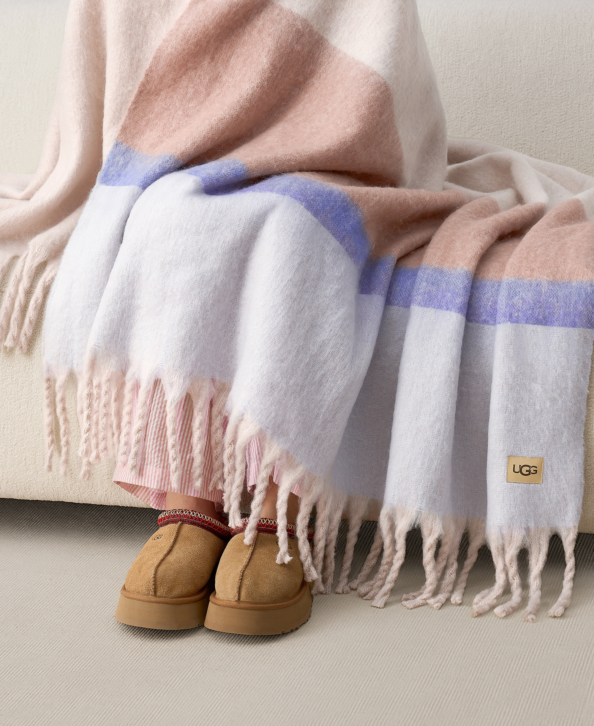 UGG® Simona Faux Mohair Throw, 50" x 70" - Misty Wisteria