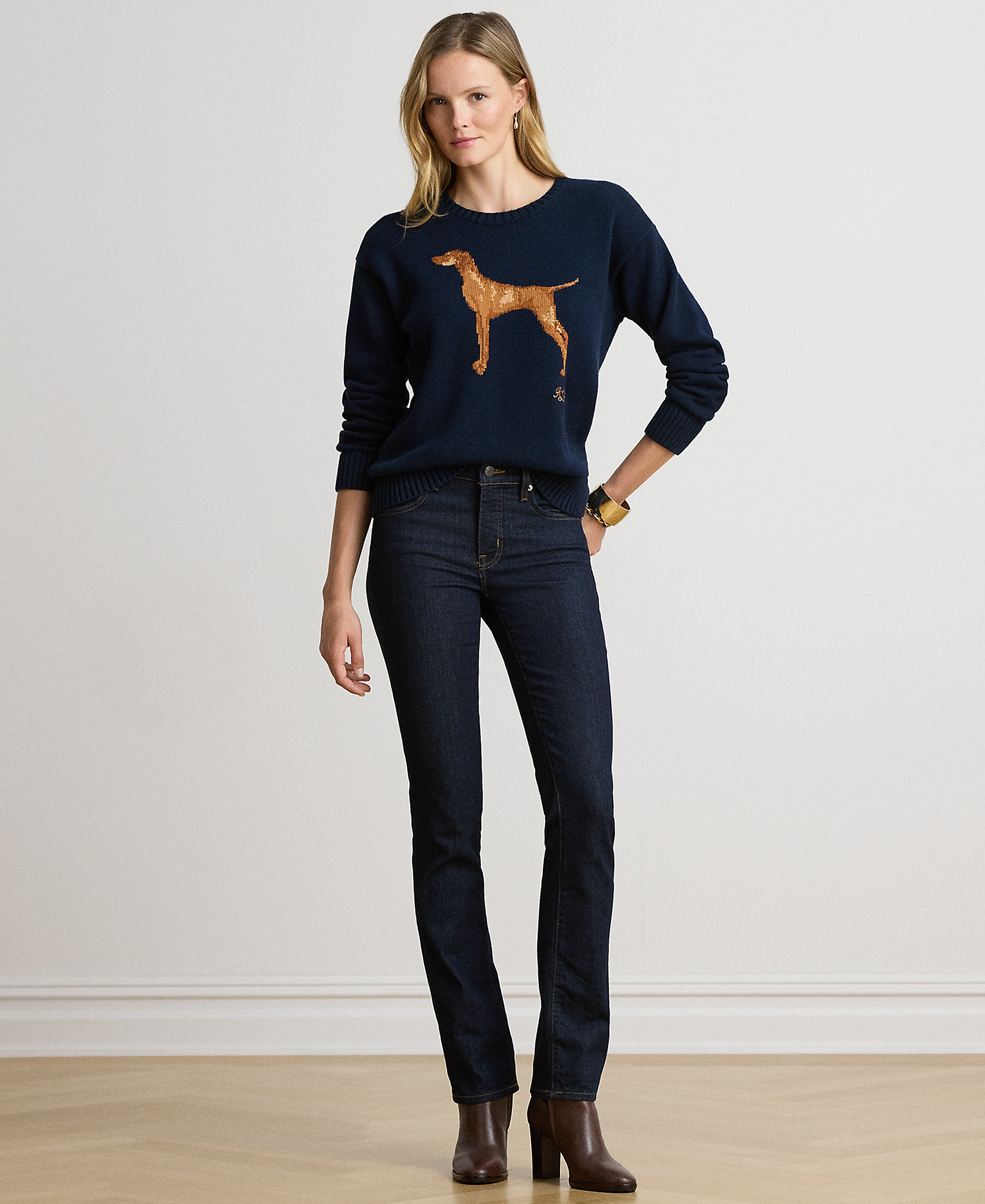 Lauren Ralph Lauren Women's Cotton Dog Sweater - Lauren Navy Multi