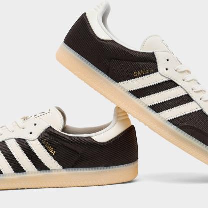 Men's adidas Originals Samba OG Nylon Casual Shoes - Aurora Coffee/Cream - Detail shot