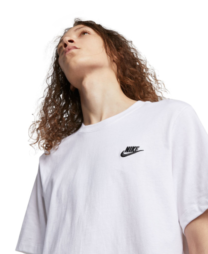 Nike Men's Sportswear Club Crewneck T-Shirt - White/Black