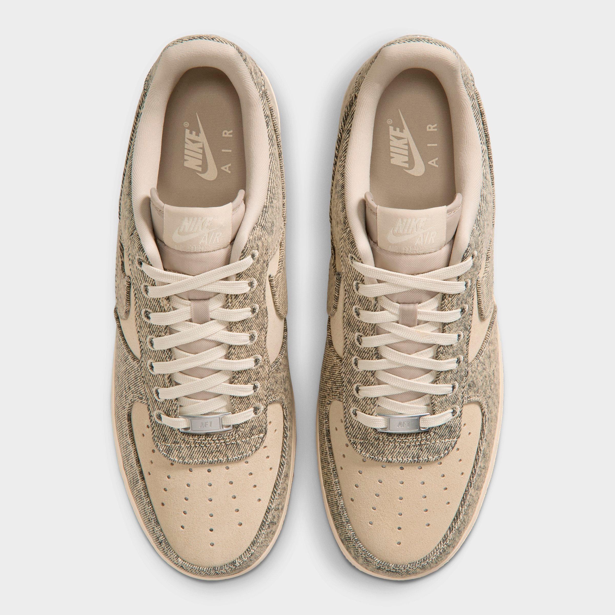 Men's Nithtke Air Force 1 '07 LV8 Casual Shoes - Part 1 - Desert Khaki/Light Khaki/Metallic Silver/Desert Khaki - Top view