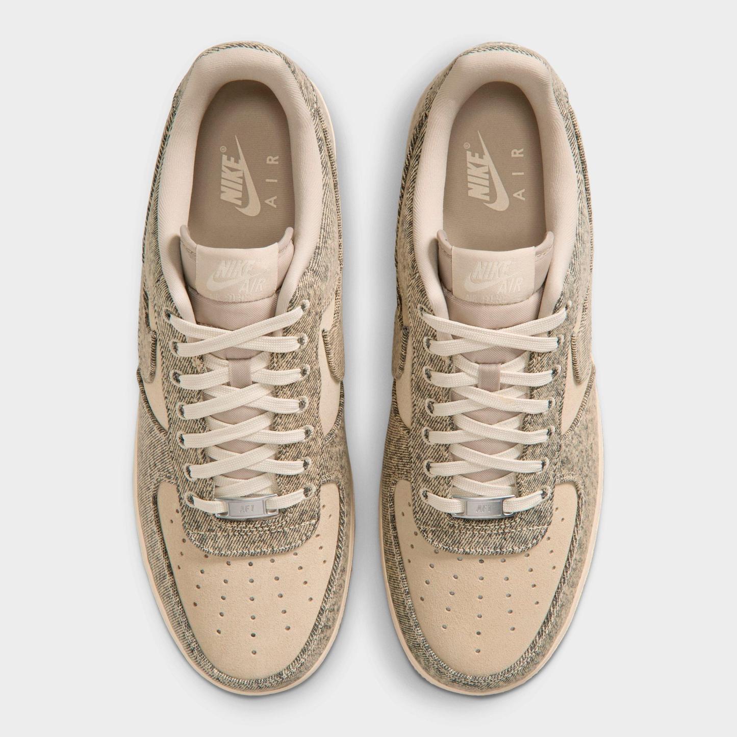 Men's Nithtke Air Force 1 '07 LV8 Casual Shoes - Part 1 - Desert Khaki/Light Khaki/Metallic Silver/Desert Khaki - Top view