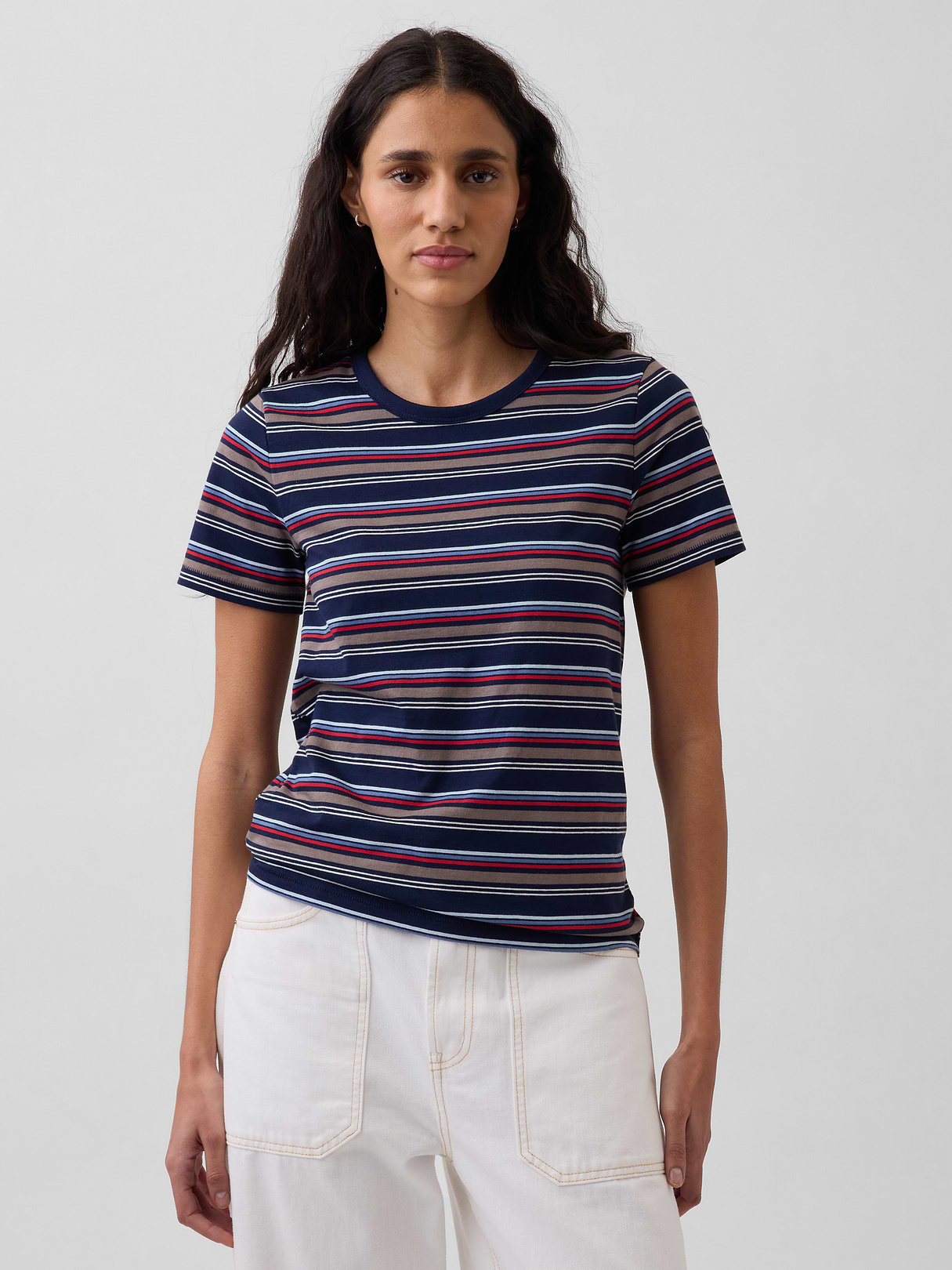 Organic Cotton VintageSoft T-Shirt - Navy blue stripe
