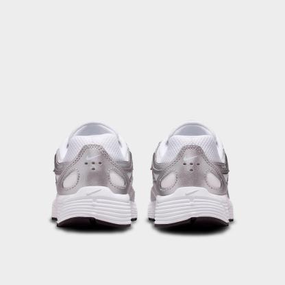 Big Kids' Nithtke P-6000 Casual Shoes - White/Blue Tint/Black/Metallic Silver - Back view