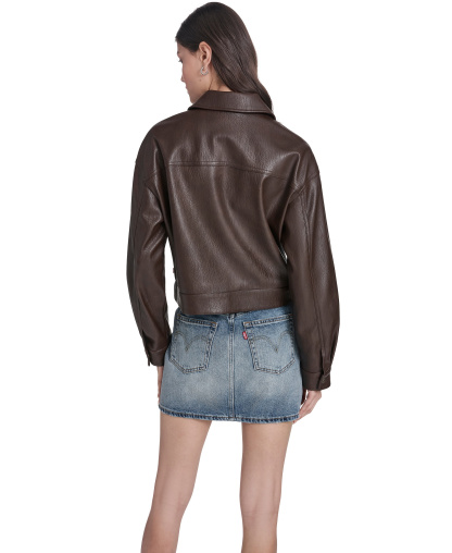 Levi's Women's Laydown Collar Zip-Front Jacket - Dark Brown