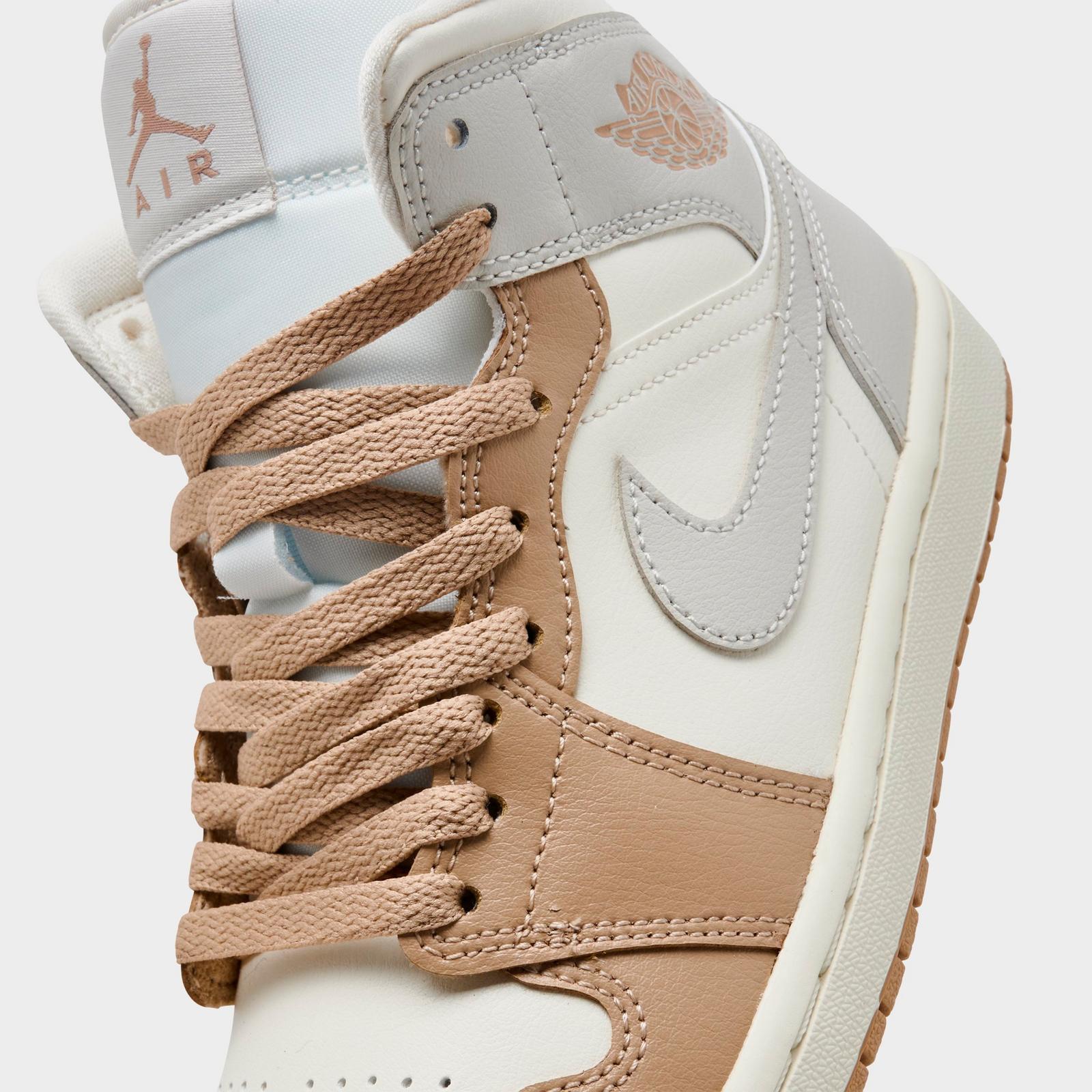 Women's Air Jordan Retro 1 Mid Casual Shoes - Pale Ivory/Hemp/Sail/Light Orewood Brown - view 3