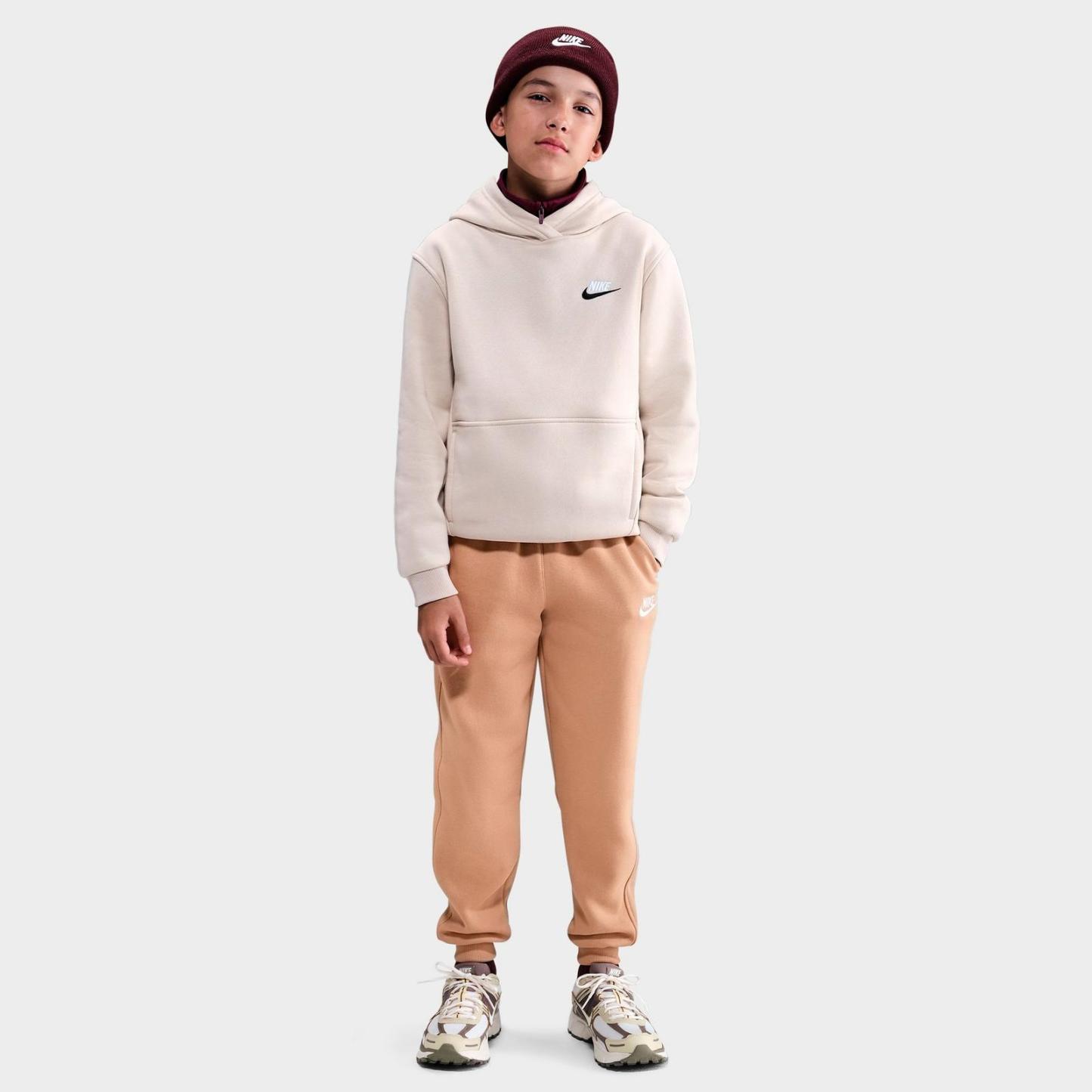 Big Kids' Nike Club Fleece Jogger Pants - Hemp/White