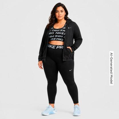 Women's Nithtke Studio Fleece Sport Dri-FIT Full-Zip Hoodie - Black/White