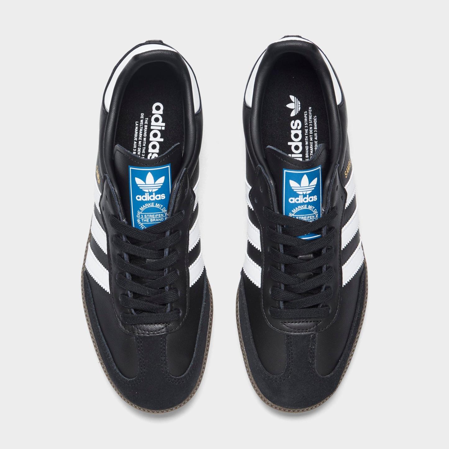 Women's adidas Originals Samba OG Casual Shoes - Part 6 - Black/White/Clear Granite - Top view