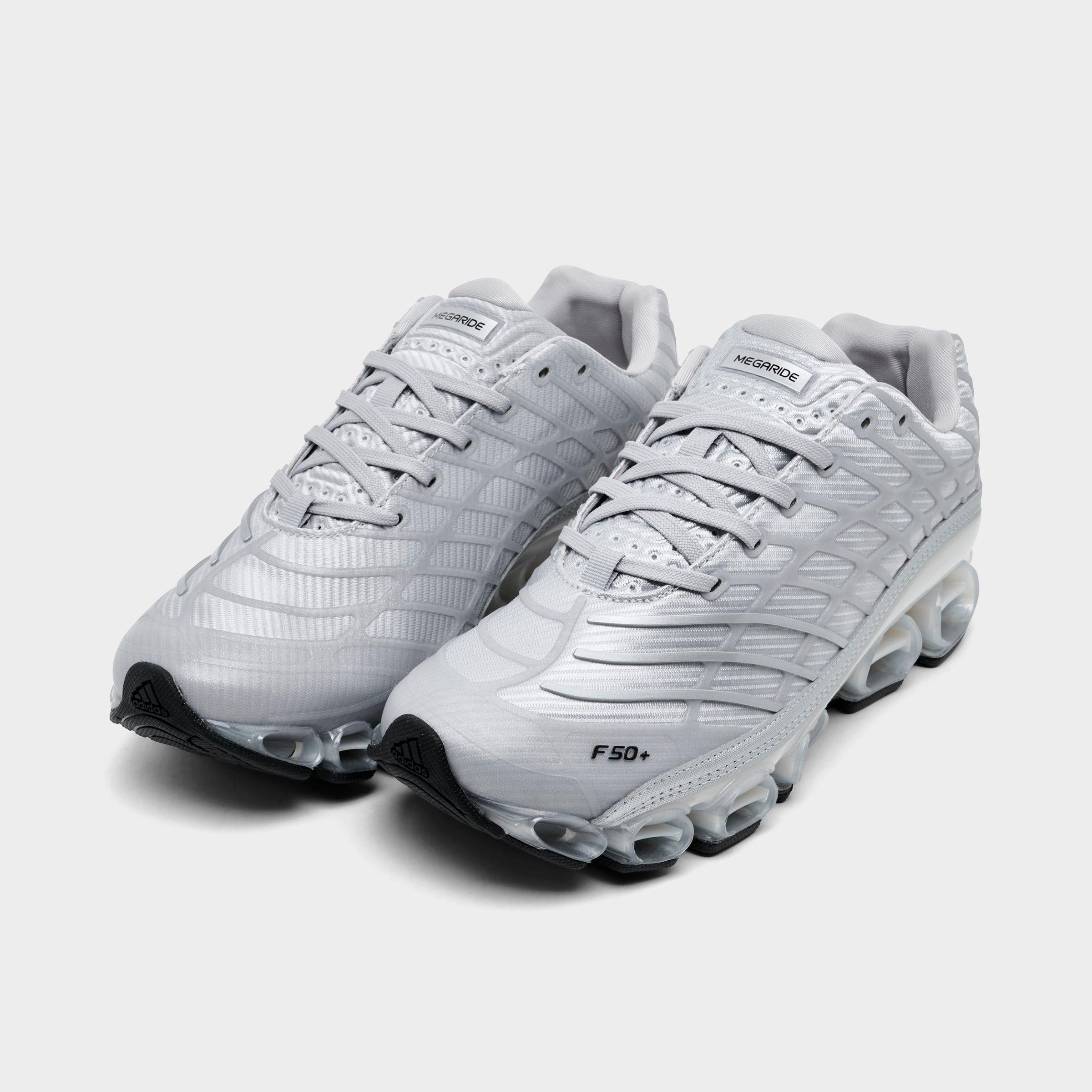 Men's adidas Megaride F50 Casual Shoes - Grey/Silver - Both shoes facing left