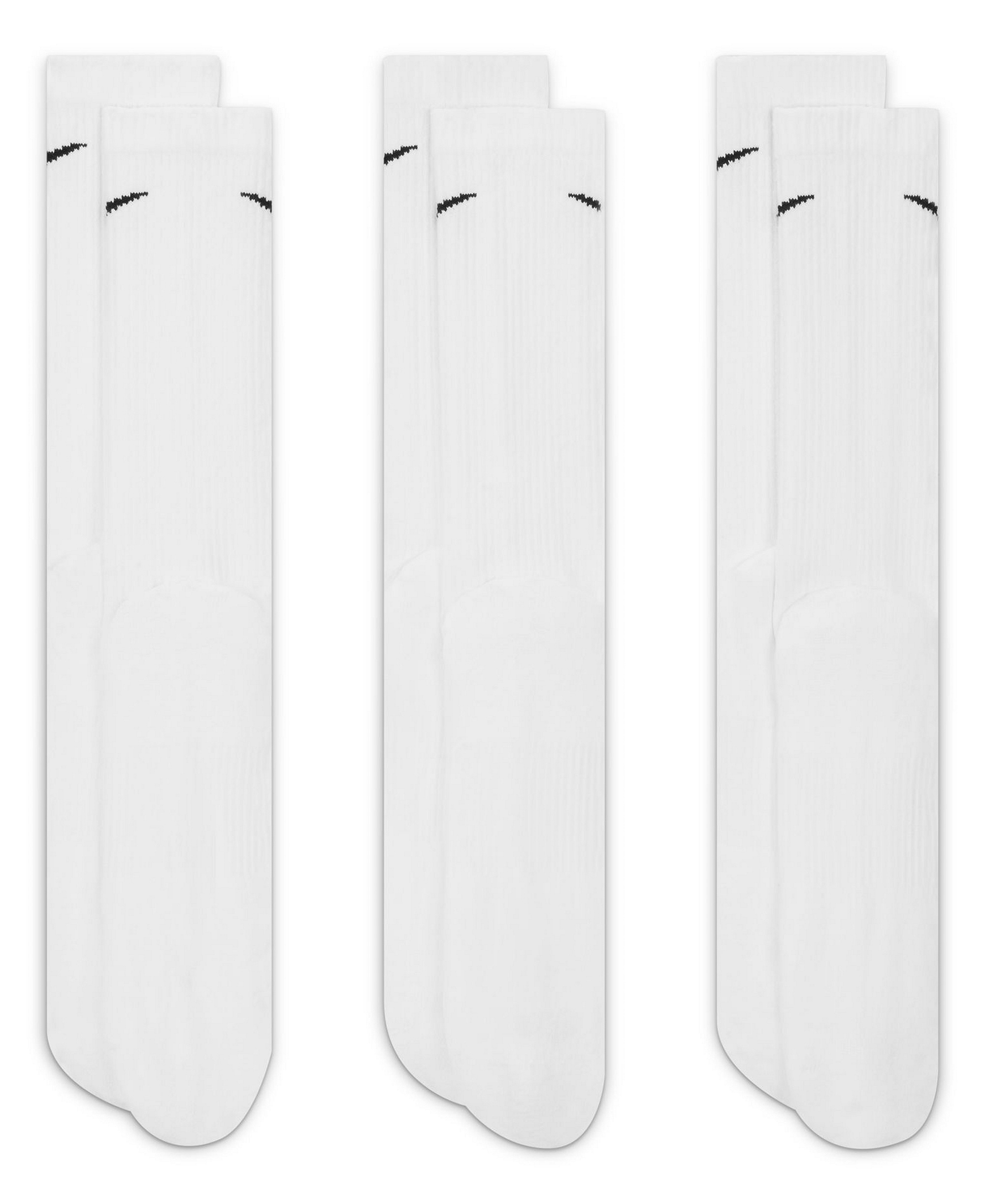 Nike Unisex Everyday Plus Cushioned Training Crew Socks 3 Pairs - White