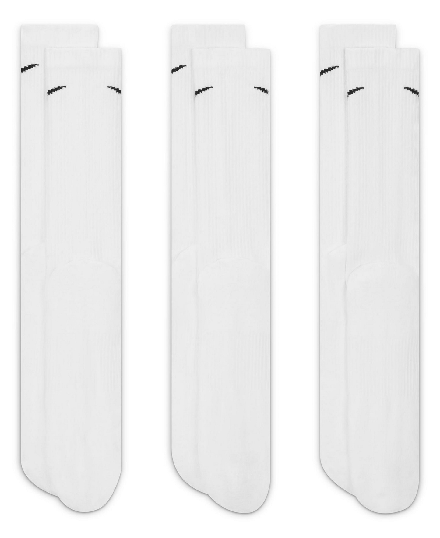 Nike Unisex Everyday Plus Cushioned Training Crew Socks 3 Pairs - White