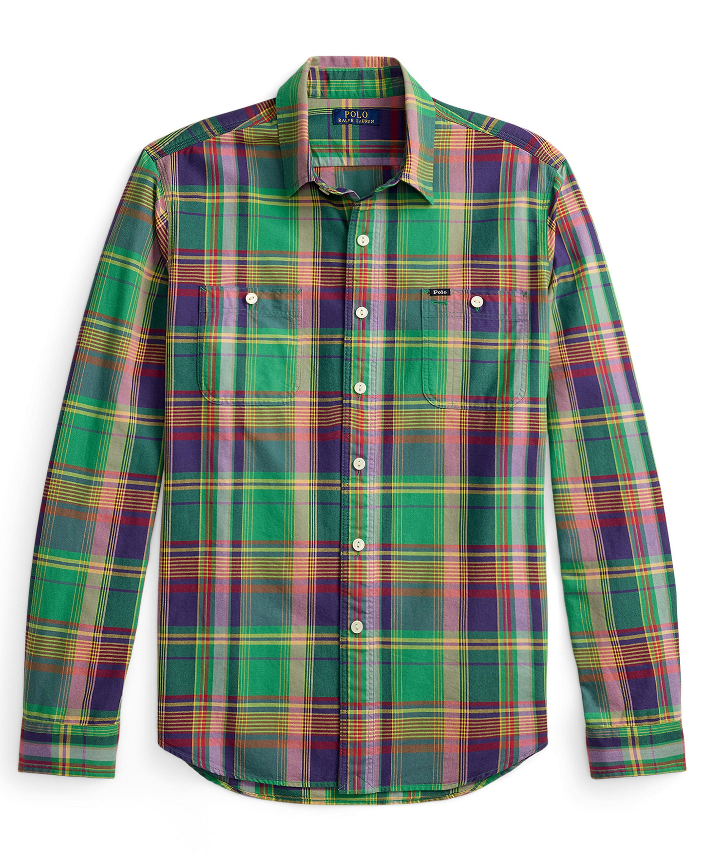 Polo Ralph Lauren Men's Classic-Fit Oxford Shirt - Green Purple Multi