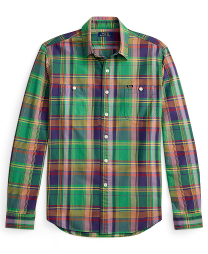 Polo Ralph Lauren Men's Classic-Fit Oxford Shirt - Green Purple Multi