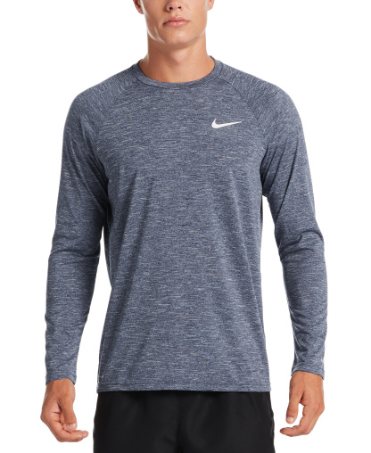 Nike Men's Heather Hydroguard Long Sleeve Swim T-Shirt - MIDNIGHT NAVY